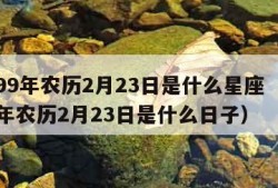 1999年农历2月23日是什么星座（1999年农历2月23日是什么日子）