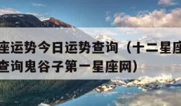 十二星座运势今日运势查询（十二星座运势今日运势查询鬼谷子第一星座网）